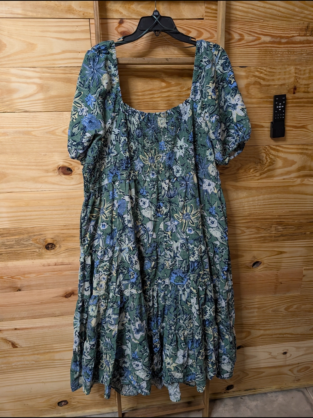 Sonoma Blue-Green Floral Square Neck Midi Dress - Picture 5 of 5